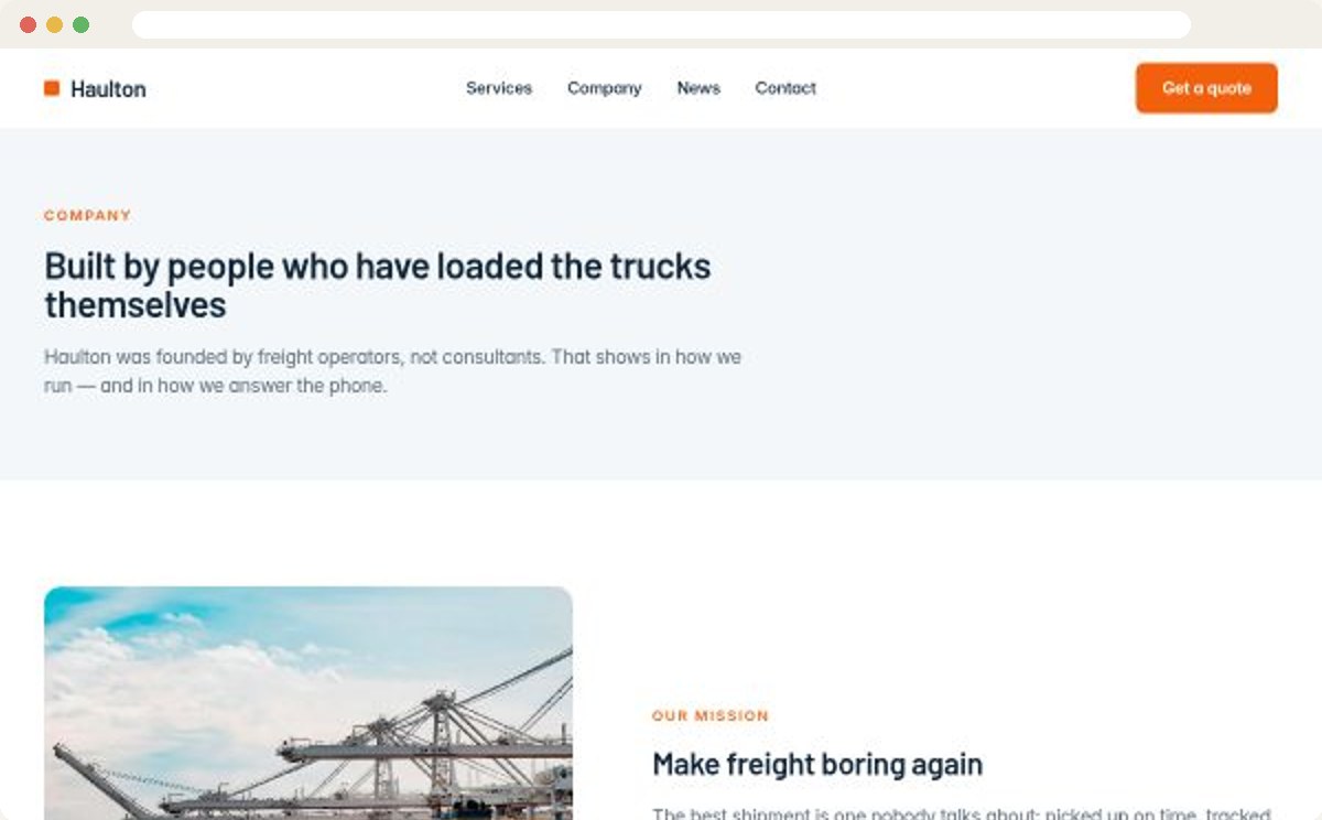Company page